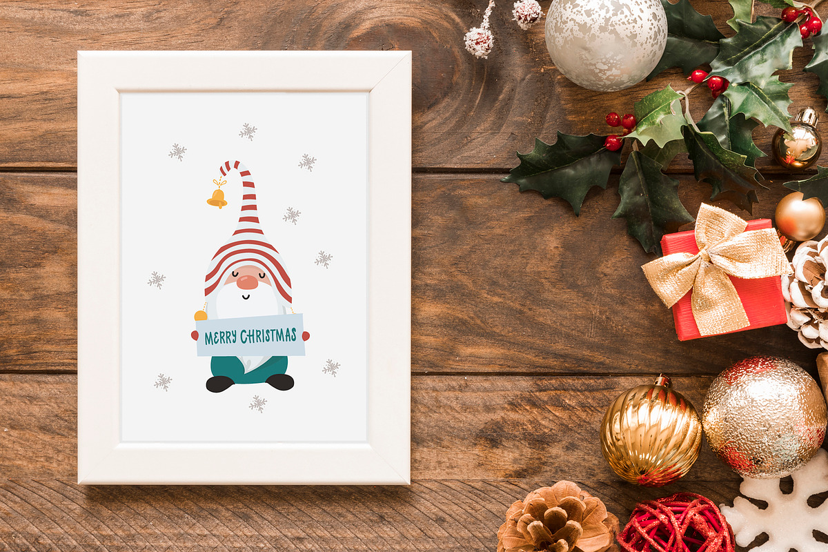 Christmas Gnomes and  Patterns, a Wallpaper Graphic by Nafanya (Photo 2 of 12)