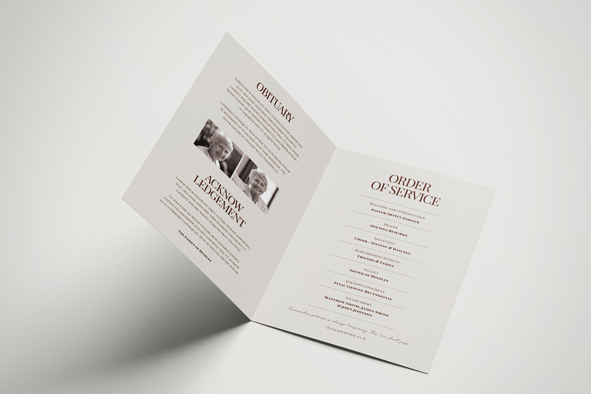Funeral Program Template, a Brochure Template by VectorVactory (Photo 4 of 7)