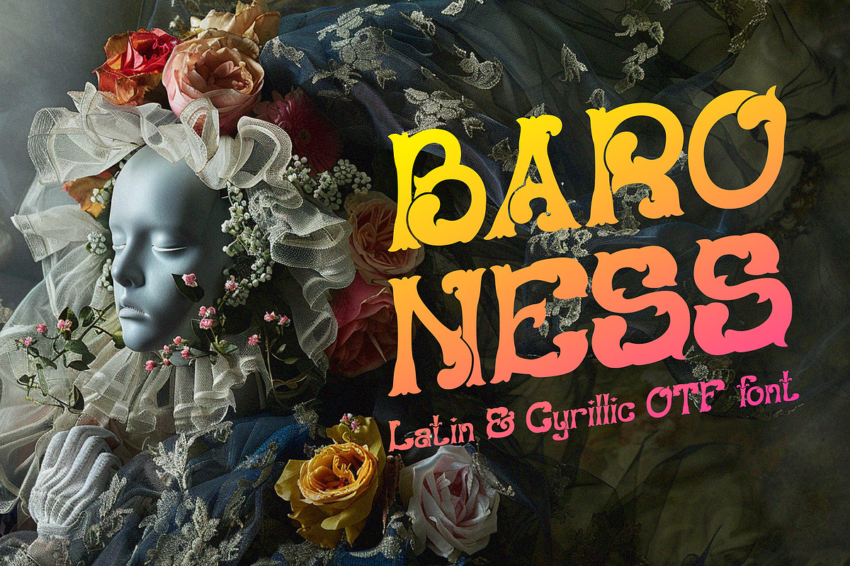 Baroness - stylized baroque font, a Symbol Font by Ekaterina Glazkova (Photo 10 of 10)