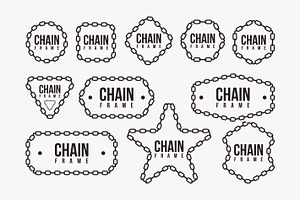 Set of Chain frame vector badge