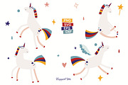 Unicorns and Rainbows Clipart, an Object Graphic by Happiestsim (Thumbnail 2 of 4)
