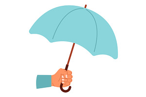 Hand holds umbrella. Insurance, an Object Illustration by Vectorbuum