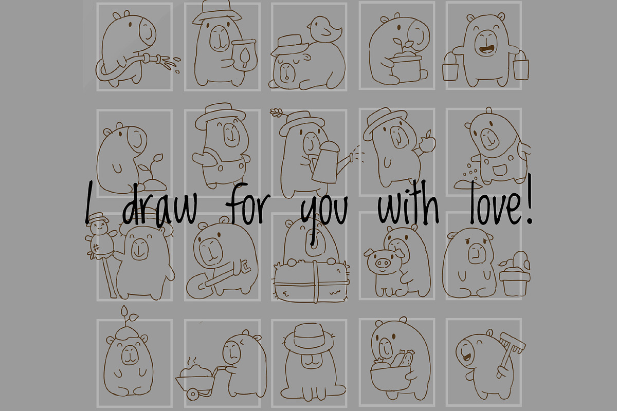 Kawaii Capybara Loves the Farm, an Animal Illustration by Palau (Photo 9 of 12)