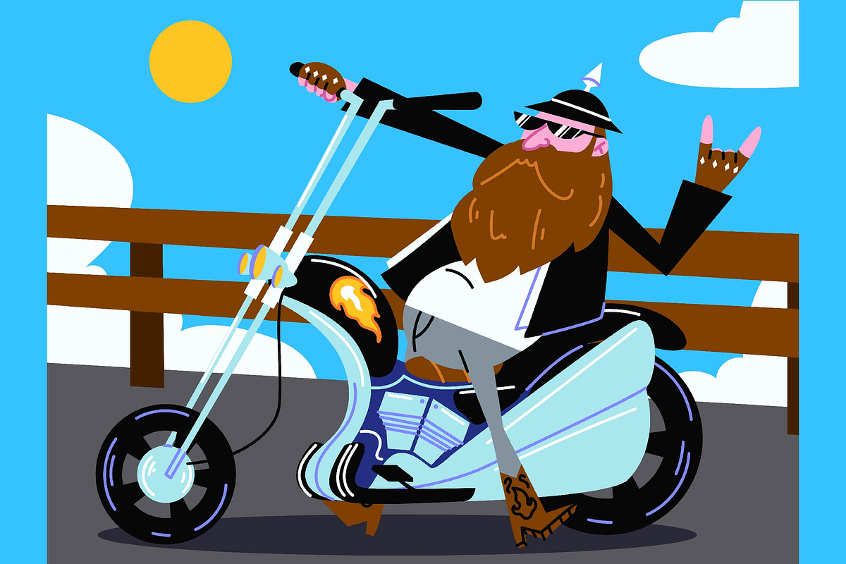 Bike Riding Full Illustration, an Illustration by graphicook