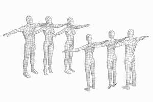 Natural Female And Male In T-Pose