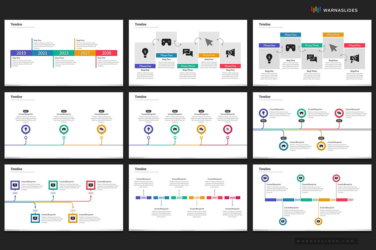 Timeline PowerPoint Templates, a Presentation Template by Warna Works (Photo 10 of 24)