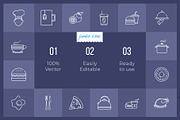 Food Line Icons V2, an Outline Icon by Jumbo Icons (Thumbnail 2 of 5)