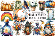 Boho Halloween Clipart Bundle, an Illustration by Daily.Designs (Thumbnail 1 of 5)