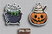 Cute Halloween Stickers Bundle, a Seasonal Illustration by protabsorkar11 (Thumbnail 3 of 6)