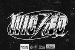 Chrome Metallic Text Effect