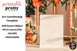 Boho Sunset Wedding Card Mockup PSD, a Product Mockup by Printable Pretty Studio