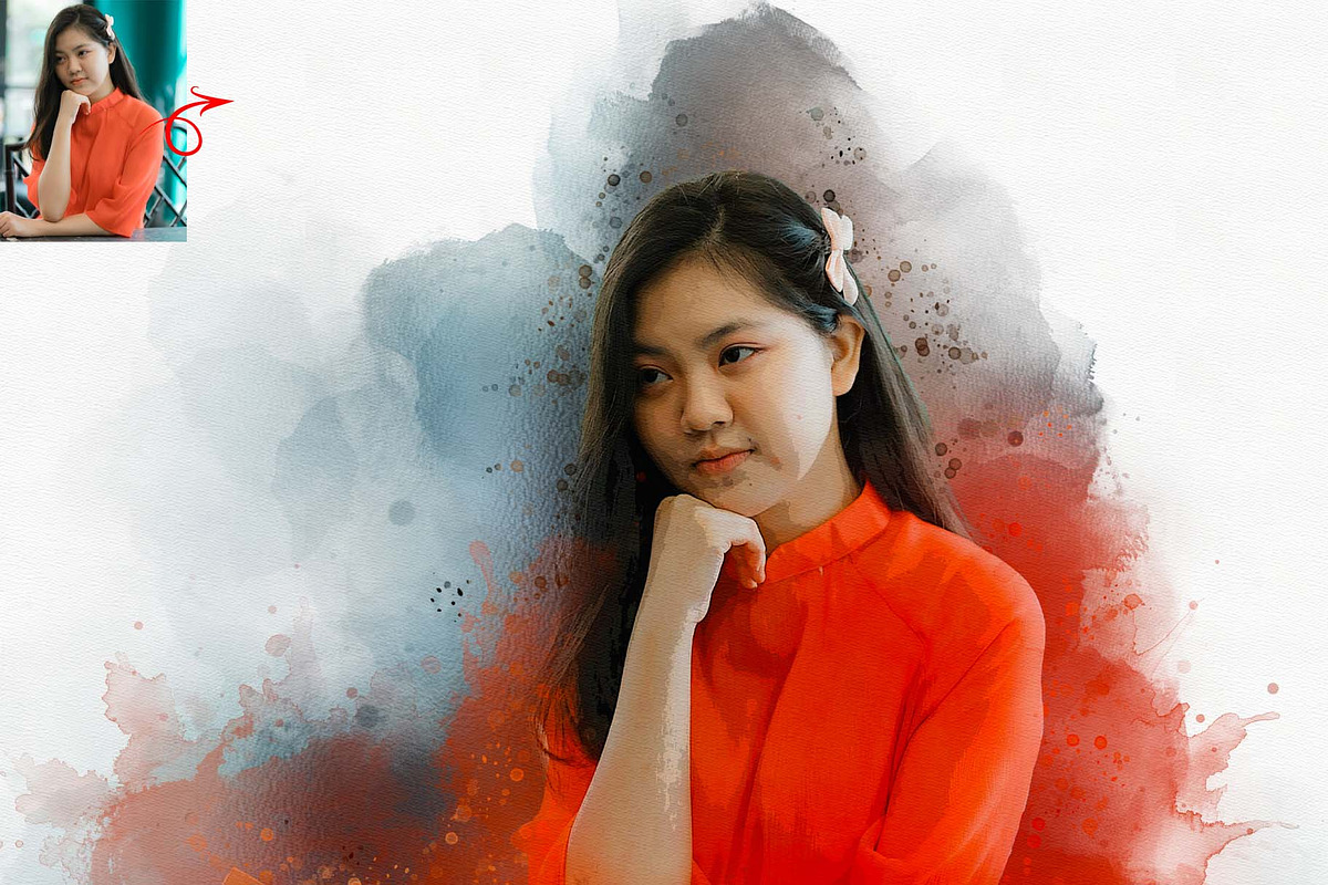 Wedding Watercolor Portrait Action, an Action Add-On by MRI STUDIO (Photo 6 of 12)