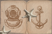 Nautical. Mockups, vector, textures., a Texture Illustration by bioraven (Thumbnail 3 of 26)