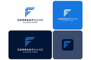 Letter F Line Geometric Logo, a Branding & Logo Template by ika trisiana
