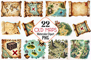Old Maps Designs Clipart, an Illustration by RobertsArt (Thumbnail 1 of 4)