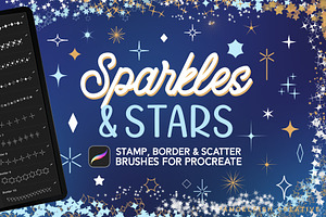 Sparkle & Star Brushes for Procreate, a Brush Add-On by AngelfishCreative