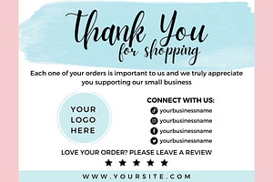 Thank You Order Card Blue Canva 03