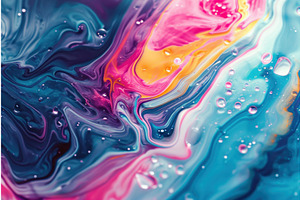 Enigmatic Abstract colorful liquid, an Illustration by Ylivdesign