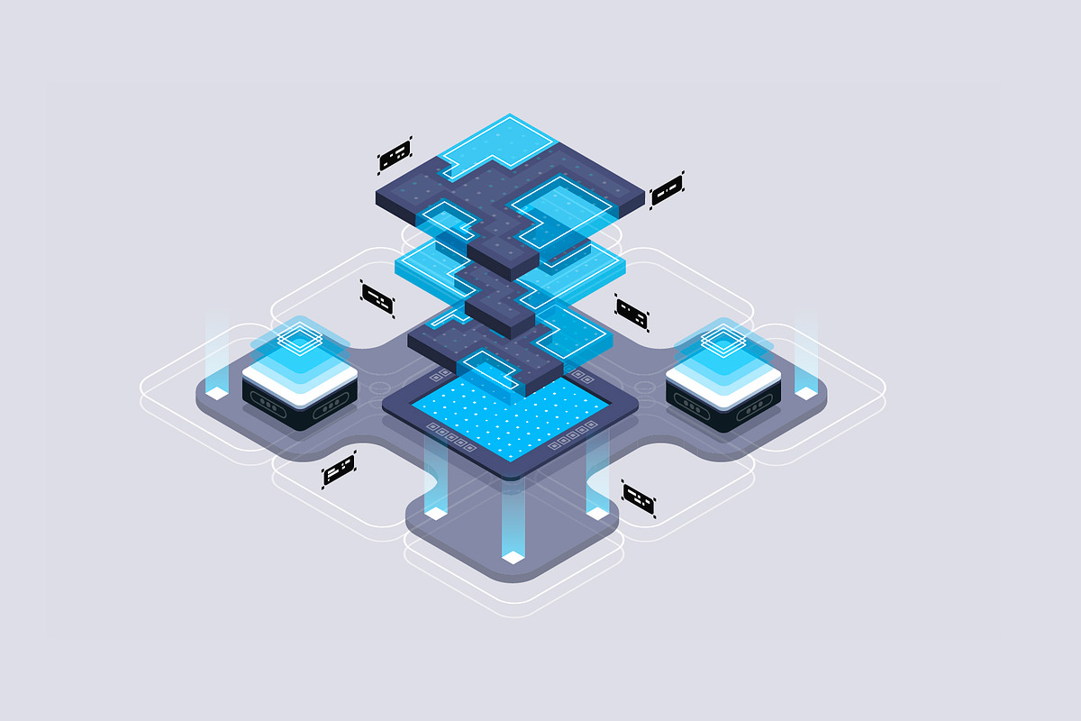 Set isometric illustrations for web., a Technology Illustration by Andrew_Derr (Photo 8 of 8)