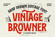 Vintage Browner, a Font by Arterfak Project (Thumbnail 1 of 12)