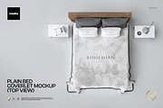 Plain Bed Coverlet Mockup (top view), a Household Mockup by creatsy2 (Thumbnail 1 of 5)
