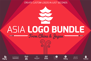 Asia Flat Logo Bundle