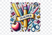 Teacher and School Stationary Design, a Decorative Illustration by Bubble Pixel (Thumbnail 5 of 5)