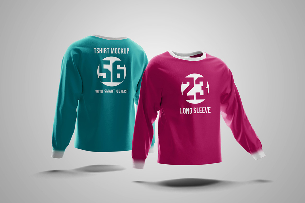 Long Sleeve T-Shirt Mockup, a Shirt Mockup by Artlogs x Modaldesain (Photo 3 of 3)