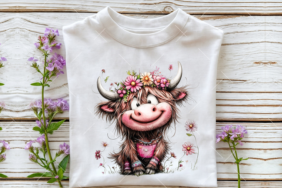Whimsical Pool Day Highland Cow Clip, an Illustration by OK Design (Photo 5 of 6)