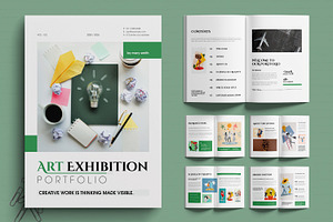Modern Art Exhibition Portfolio, a Brochure Template by MightyDesign