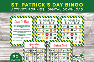 St. Patrick's Day Bingo Printable, a Print Template by Graphicsnext