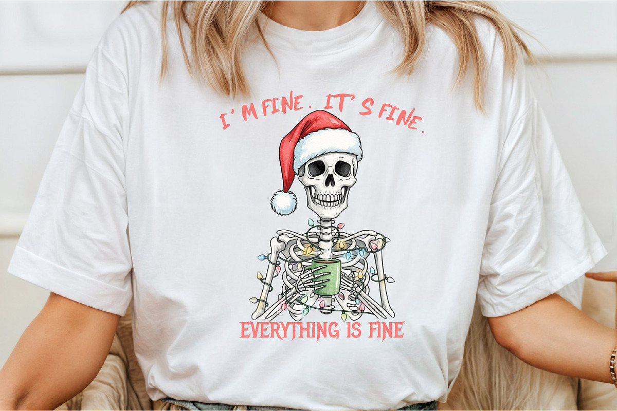 I'm Fine It's Fine Christmas PNG, an Illustration by DreamCafeArt (Photo 2 of 7)
