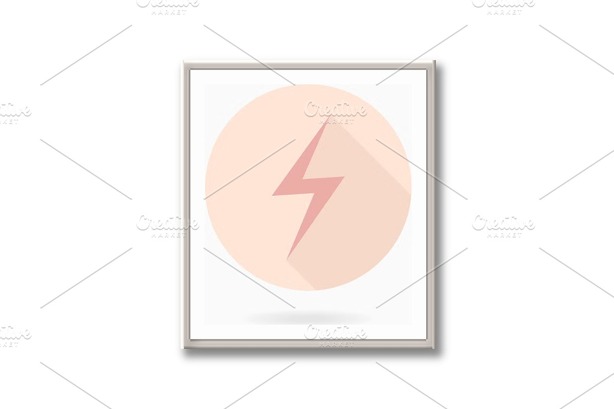 Modern Pink Icon With Lightning in, an Outline Icon by FineArtStudio (Photo 3 of 3)