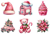 Pink Christmas Winter Clipart, an Illustration by DreamArtGraphic (Thumbnail 2 of 6)