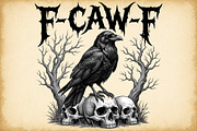 Crow Raven PNG, F-CAW-F Funny, a Work Illustration by Sublimation Artist (Thumbnail 1 of 9)