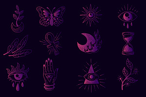 130 Set Witchcraft Mystic Tattoo Art