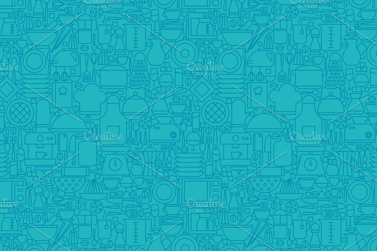 Kitchen & Cooking Seamless Patterns, a Pattern Graphic by Anna_leni (Photo 7 of 7)
