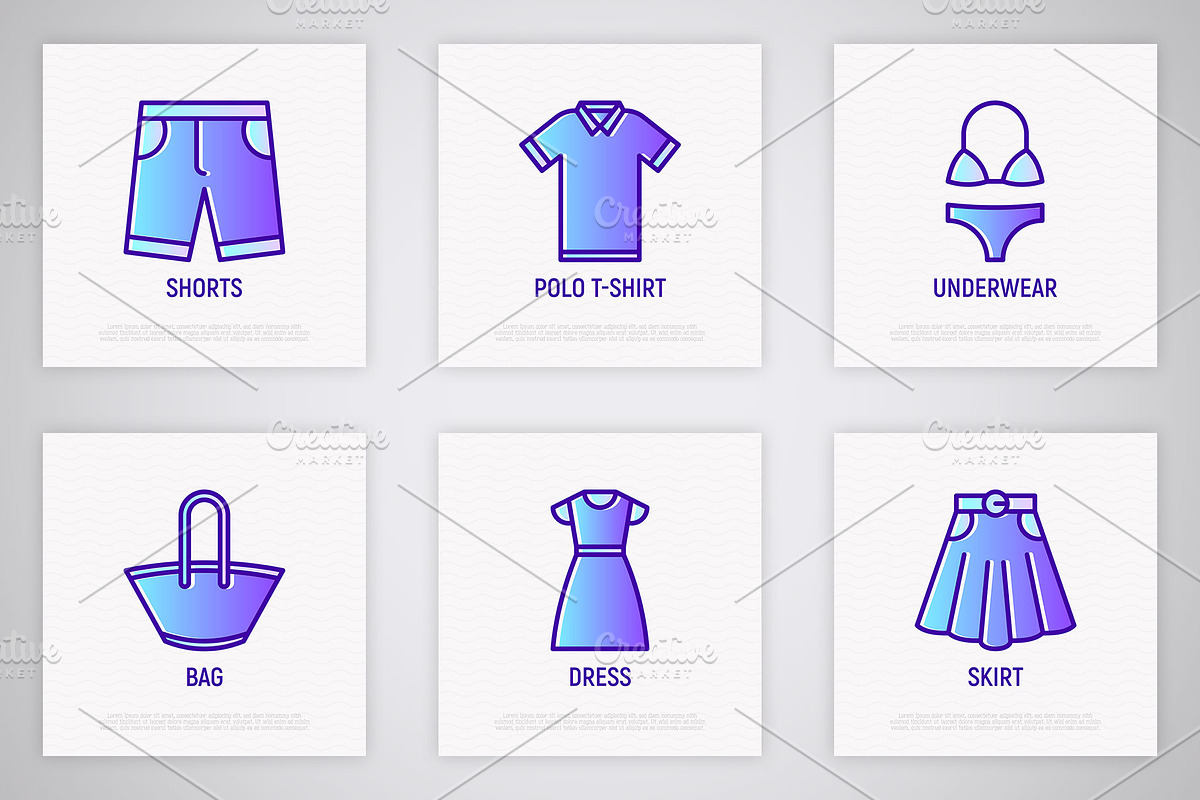 Clothes | 16 Thin Line Icons Set, an Outline Icon by Alex Blogoodf (Photo 5 of 7)