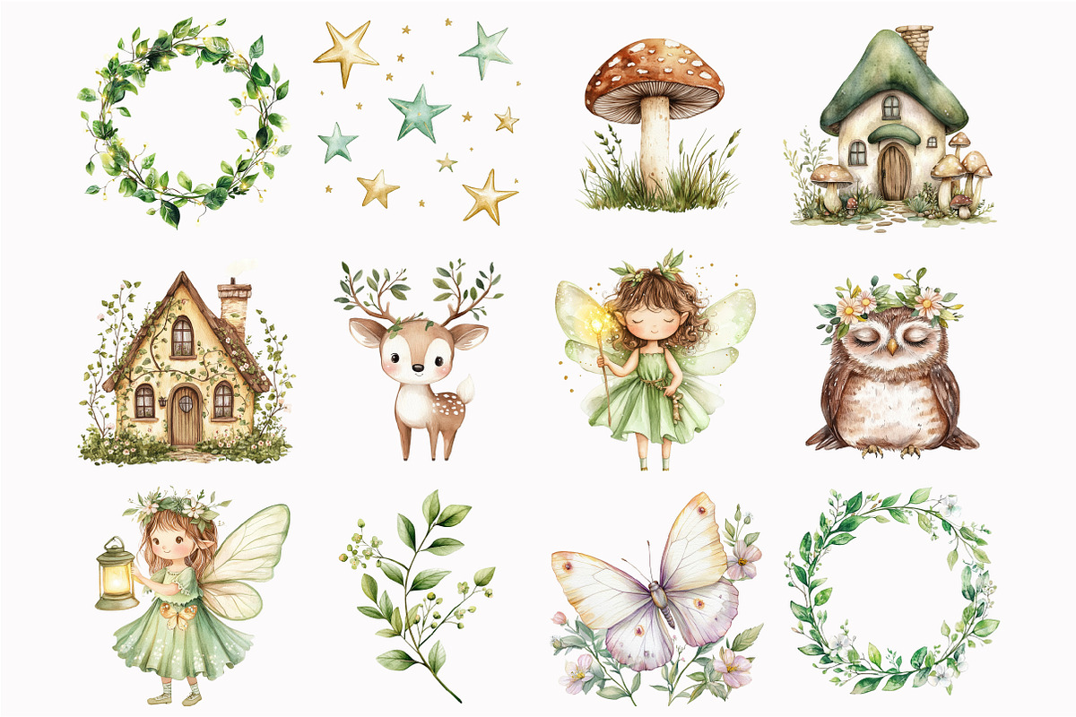 Fairy Woodland Clipart, an Illustration by Design Market (Photo 5 of 5)
