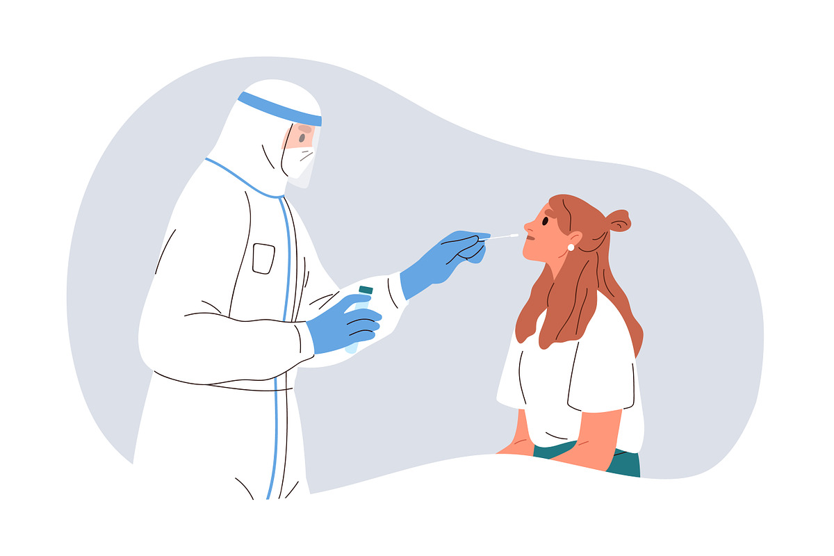 Nasal swab for COVID PCR test set, a Healthcare Illustration by Good Studio (Photo 8 of 9)