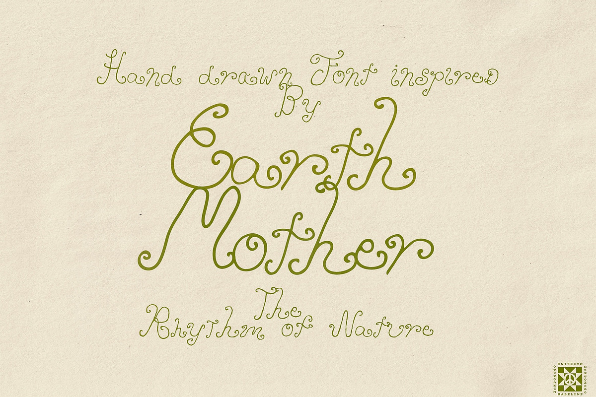 Earth Mother Hand Drawn Font, a Handwritten Font by Madeline ODonoghue Design (Photo 2 of 5)