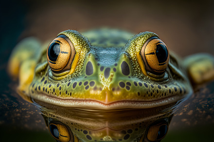 Portrait of green frog