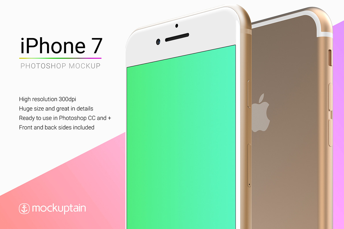 Iphone 7 Mockup White Gold Angled, an iPhone Mockup by mockuptain (Photo 5 of 6)