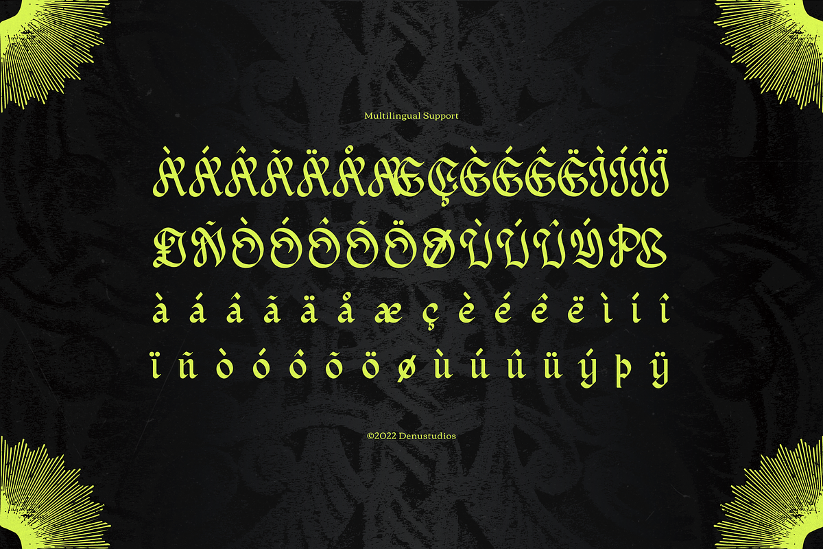 Redagon | Blackletter Typeface, a Blackletter Font by Denustudios (Photo 11 of 12)