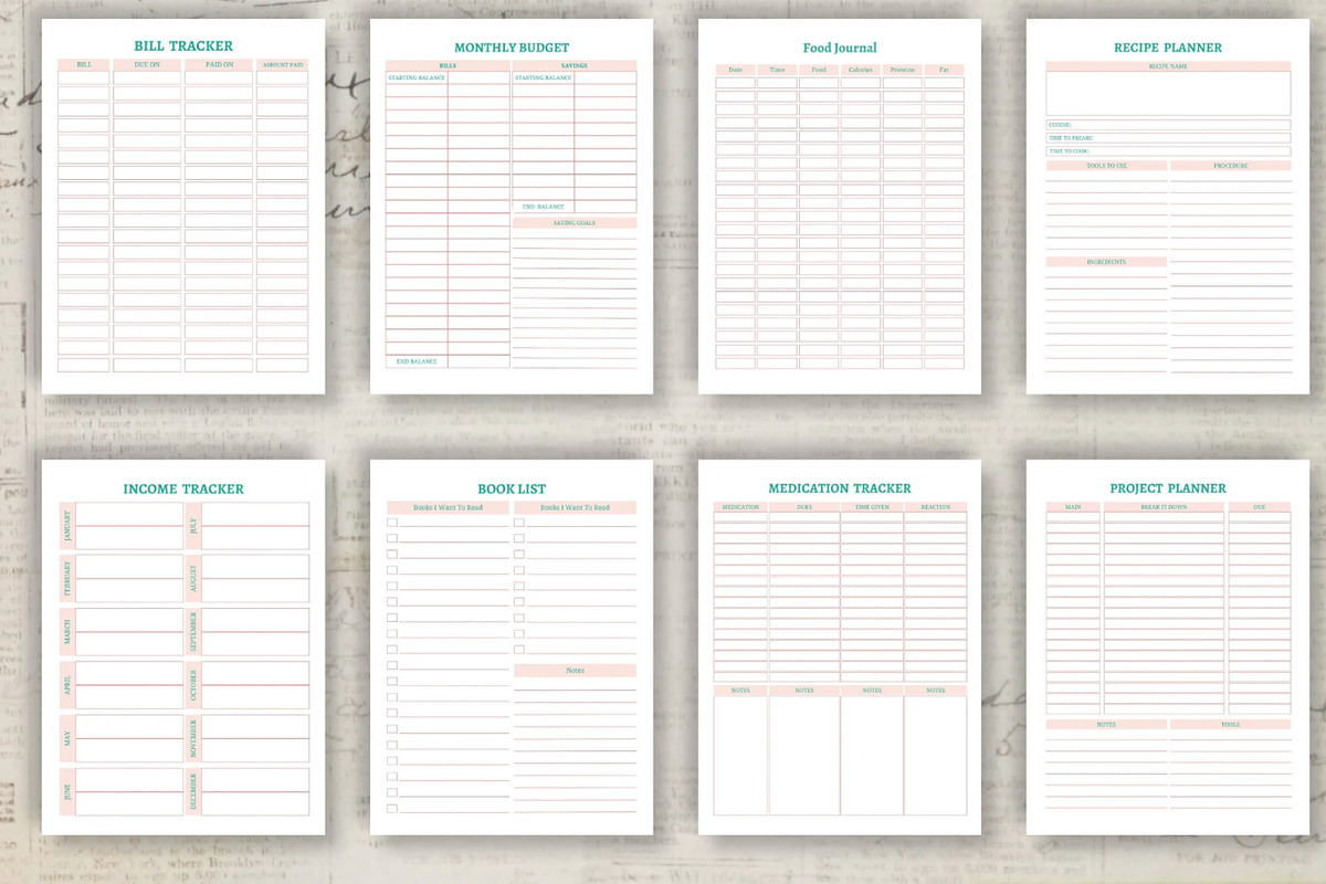 Printable Life Planner Template, a Stationery Template by Design House (Photo 3 of 8)