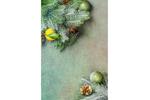 Christmas background with tangerines