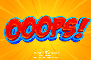 Ooops PSD 3d Editable Text Effect