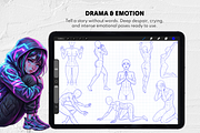 120 Dynamic Female Poses Procreate, a Brush Add-On by Selentaori Studio (Thumbnail 6 of 11)