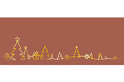 Christmas Landscape. Line Art vector, an Object Graphic by Valenty (Thumbnail 5 of 5)