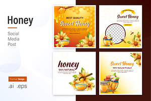Honey Social Media Post Design